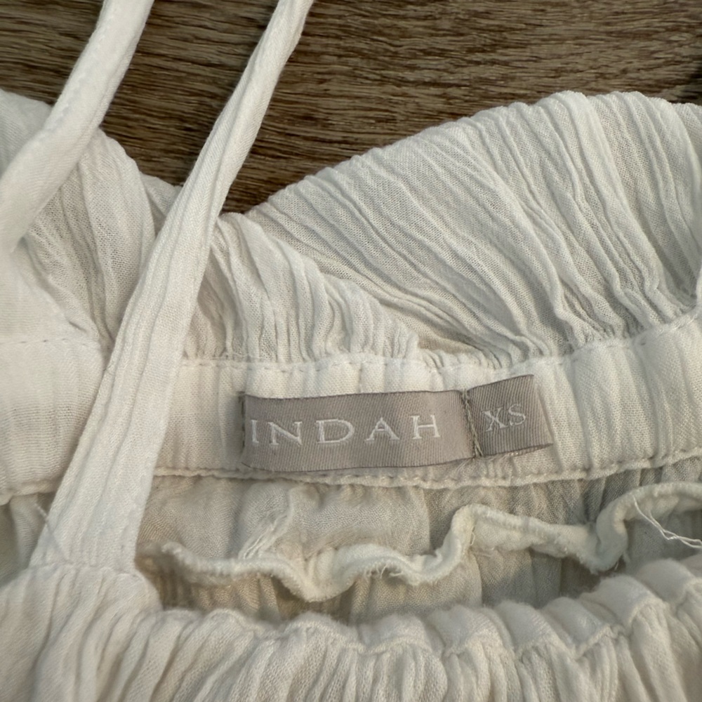INDAH White Ruffled Sun Dress